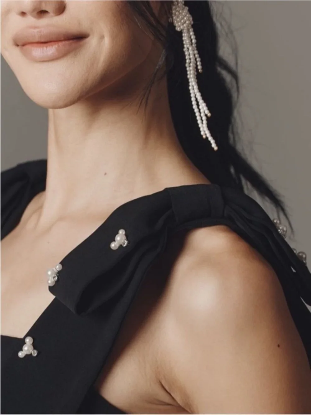 New! Anthropologie Glass Pearl Knot Drop Earrings Bridal NWT